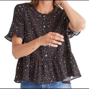 Madewell Ruffle Hem Peplum Top - size medium